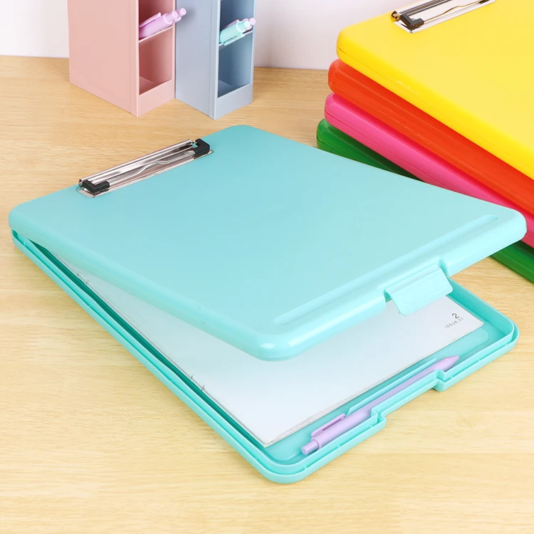 SUNSHING Nursing Plastic Clipboard With Storage Exam Document Filing Storage Case Office Supplies A4 Clipboards File Folder Box