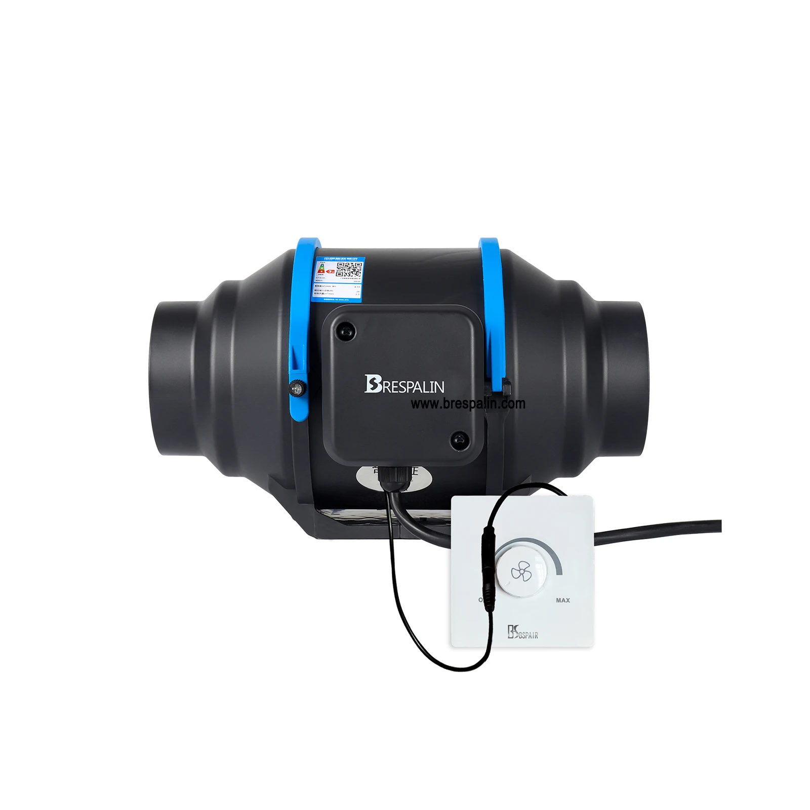 4-10inch EC Silent Mixed Flow In-line Fan with Stepless Speed Regulator