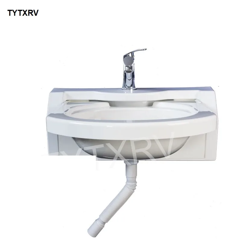 TYTXRV RV Motor home caravan apartment smart space Acrylic Built-in Foldable Bathroom washroom Toilet Sink Including faucet