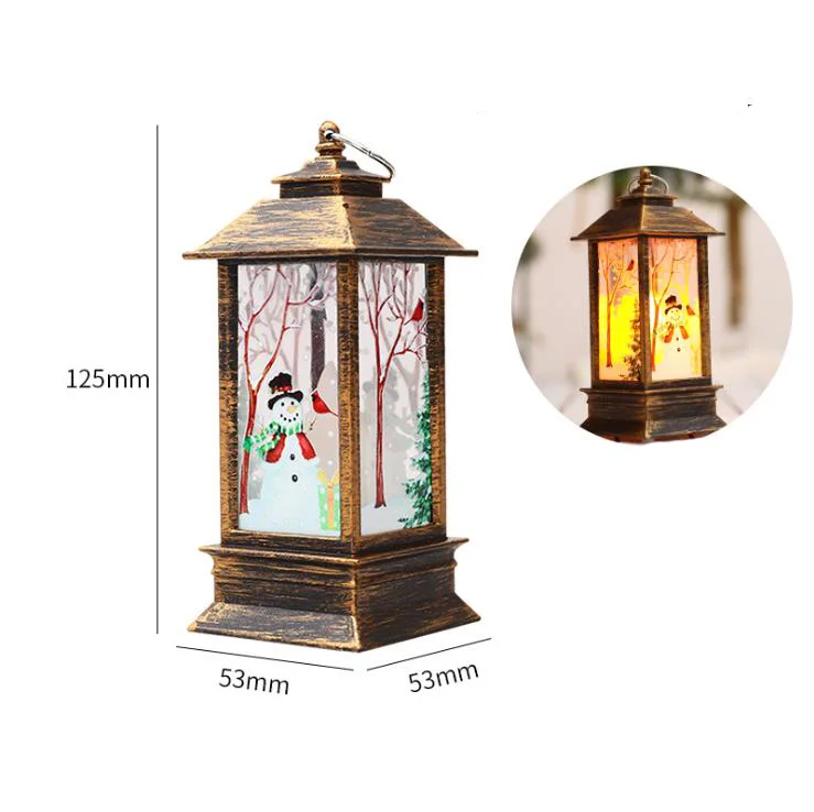 2021 New Design Xmas Decorative Led Light Christmas Lantern Navidad Lampada Crafts Decoration Lanterne Hanging Decoration