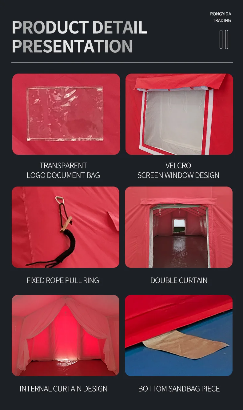 Factory Customized Waterproof Hiking Camping Outdoor Inflatable Air Fire Tent inflatable emergency medical tents