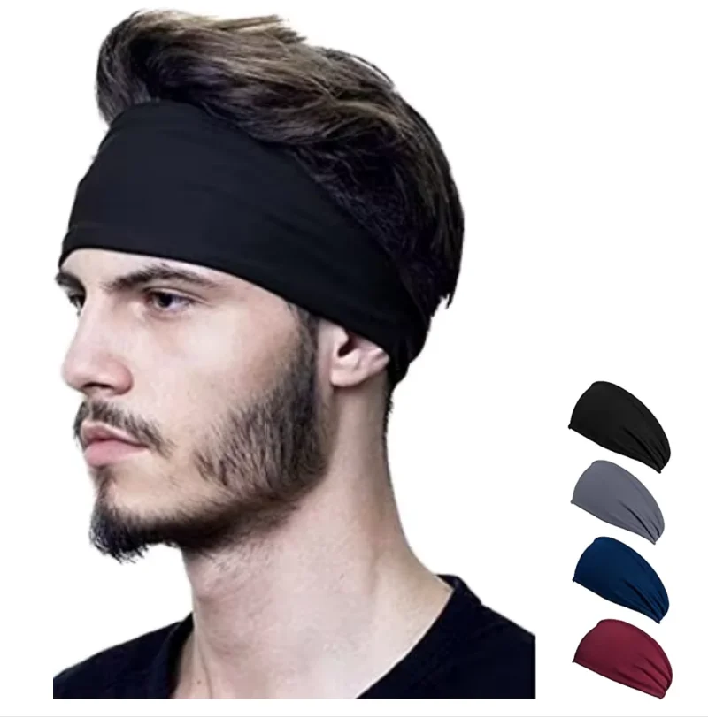 Workout Running Fitness Elastic Sports Sweatband Thick Wide Yoga Sweat Absorption Headbands For Man