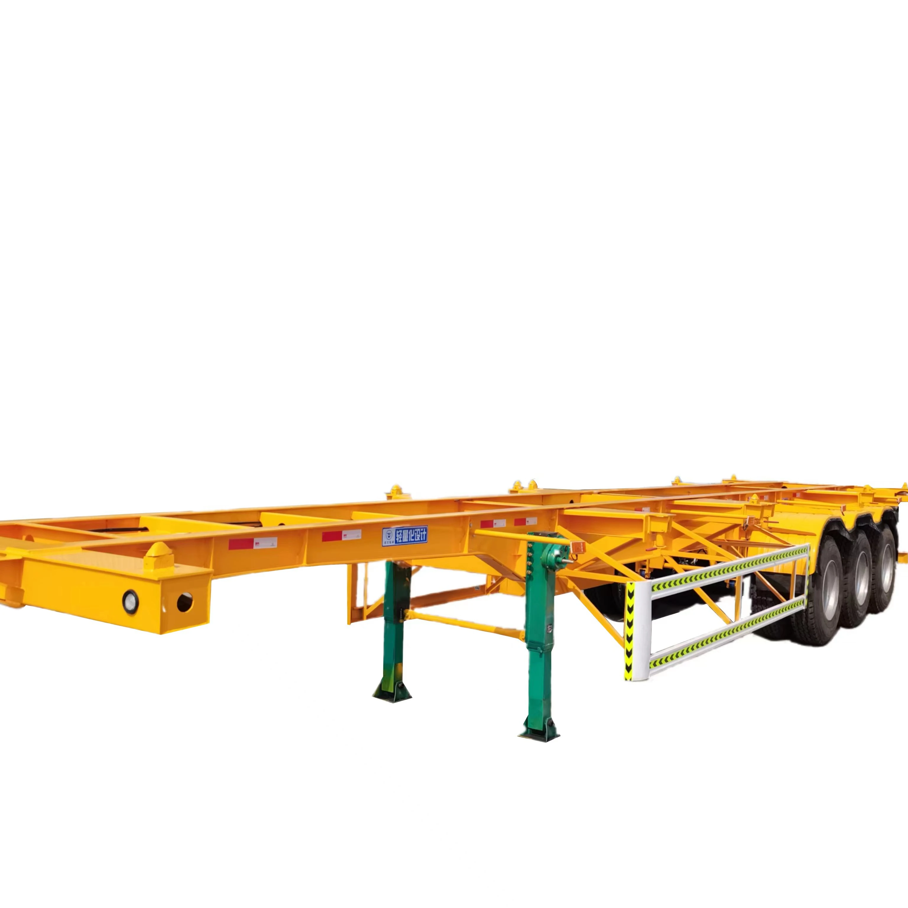 Factory Direct Price Truck 2 Axles Skeleton Flatbed Transport Container Semi Trailer