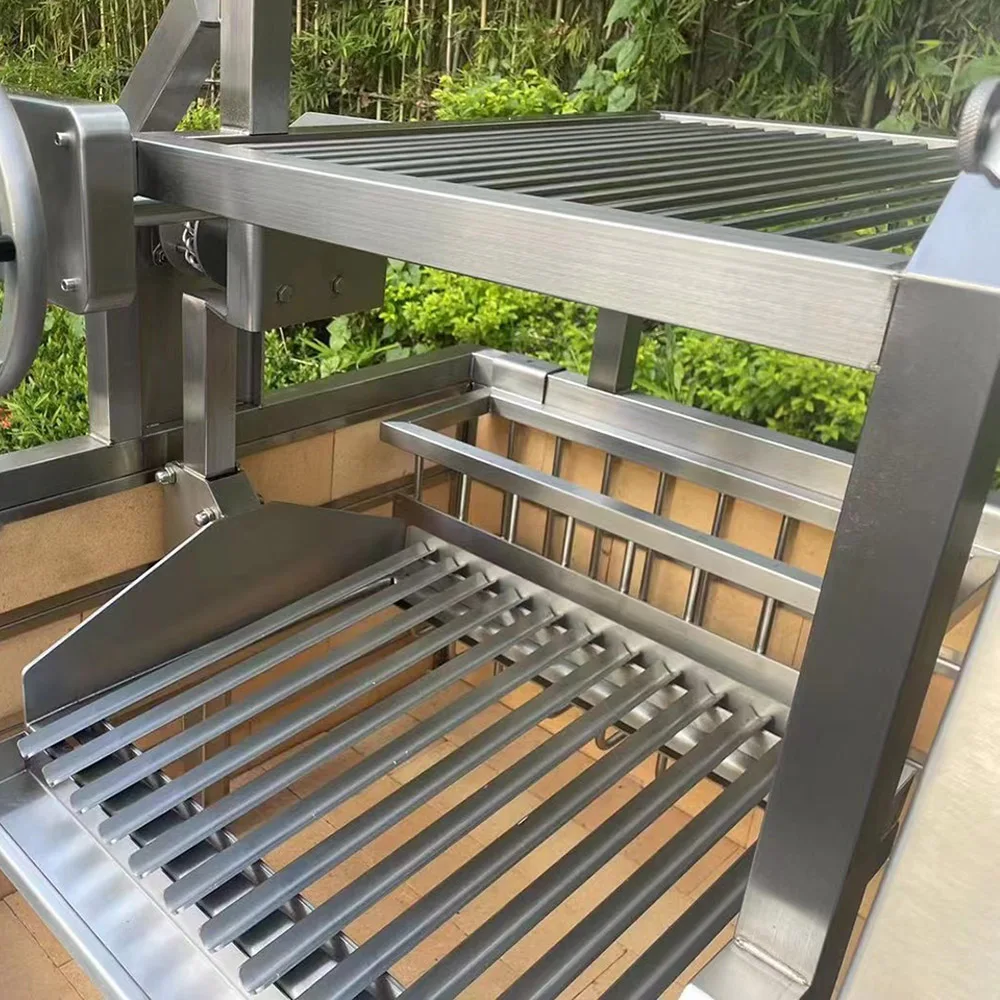 Stainless Steel Outdoor Charcoal Grill Oven Built In Argentinian Bbq Trolley Santa Maria Fire Place Argentine Grill Gaucho Grill