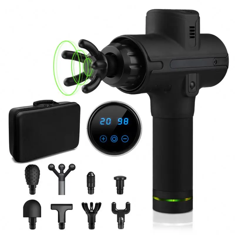 Custom Logo LCD Display Low Noise Electric Multi Purpose Muscle Vibration Massage Gun For Men