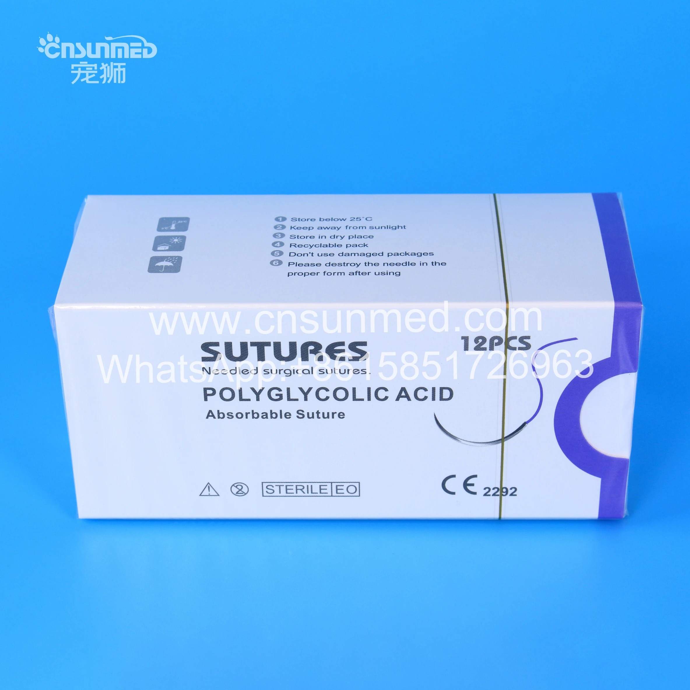 
PGA USP1 75cm 3/8 circle round bodied 40mm surgical suture polyglycolic acid medical absorbable sterile in stocks 
