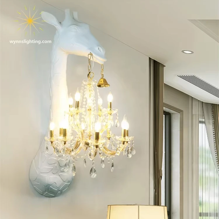 Modern Luxury Resin Sconce Lighting Large Indoor Outdoor Wall Brass LED Bulb 110V ROHS Certified Home Chandelier Bracket