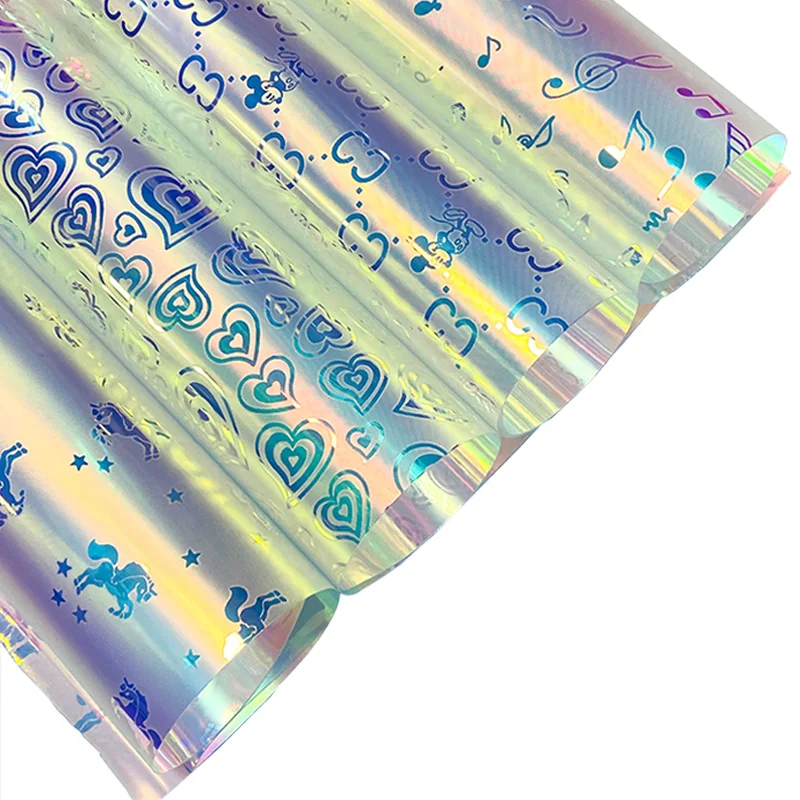 Прозрачная пленка из ТПУ Dichroic для изготовления дождевика/обуви/сумочки дизайн с бриллиантами синий