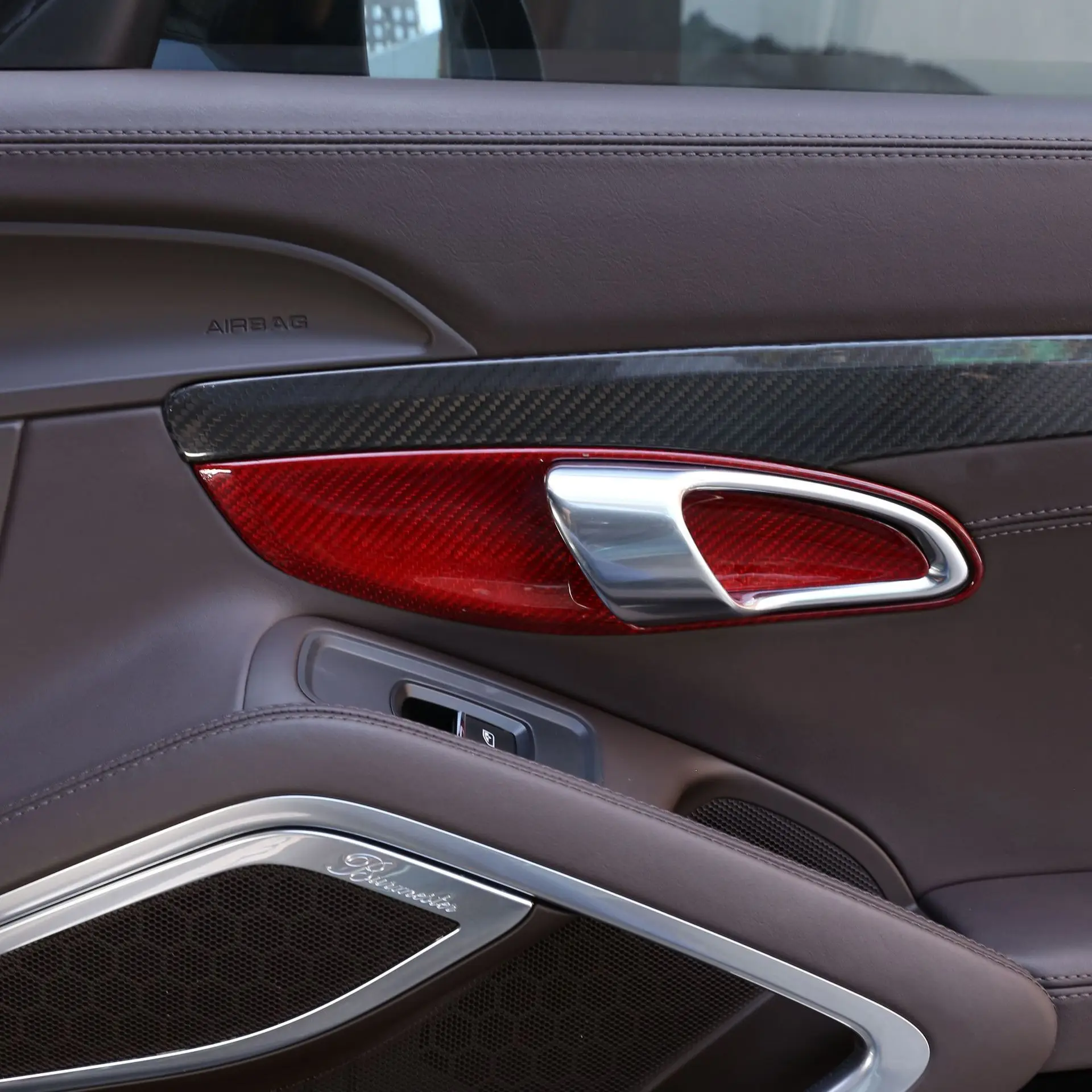 Car carbon fiber refit Inner handle protection decorative cover are suitable for Porsche 718 911 in 2012-2018year
