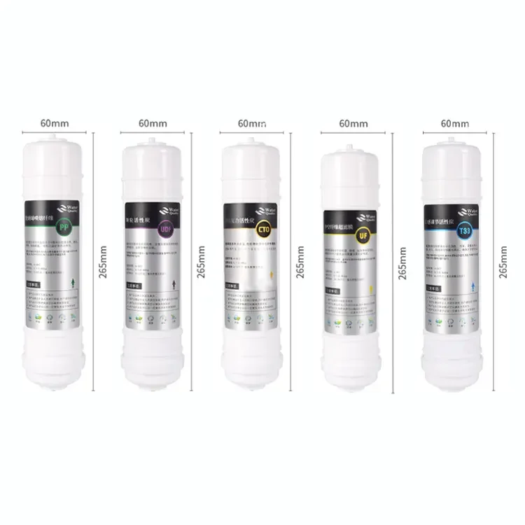 Factory price Korea style inline 5 stages PP UF UDF CTO UF T33 water filters cartridge / element
