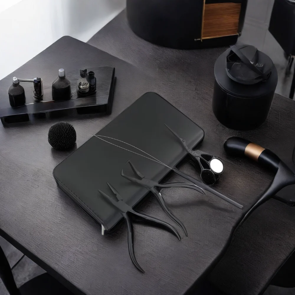 Harmony Hair Salon Kit Black Hair Extension Tools with Micro Rings Beads Opener Closer Pliers Loop and Crane Scissors 1 Piece