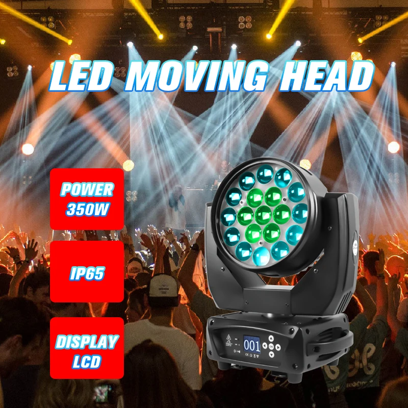 Aura Led Moving Light Rgbw Led Zoom Wash Moving Stage Beam Lights 19 Pcs 15W LCD Display 70 Led 90w Moving Head -20 - 40 95 21