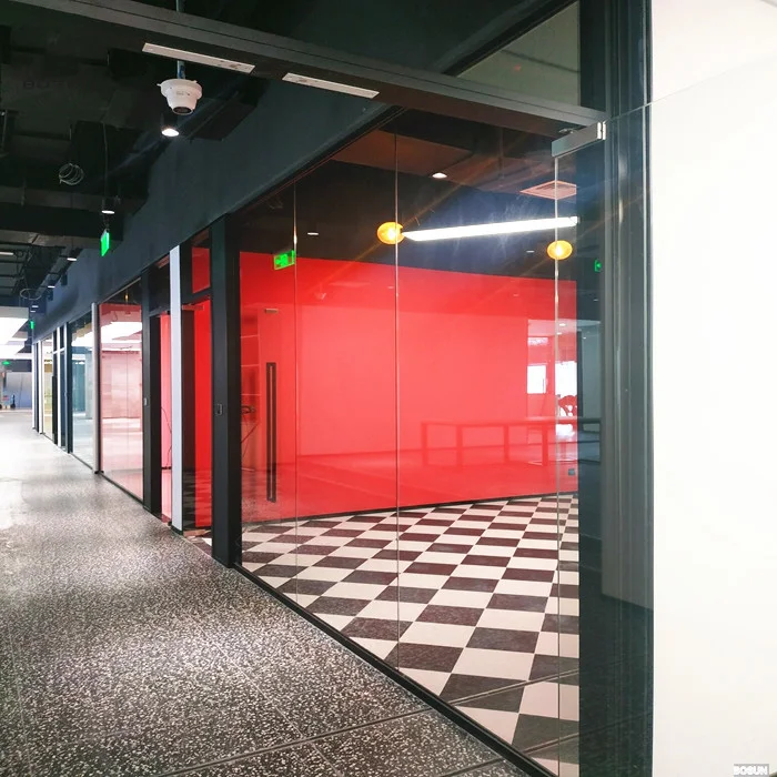 2022 Meeting Room High Partition Aluminium Frame Wall Slim Modern Screen Office Glass Partition Wall