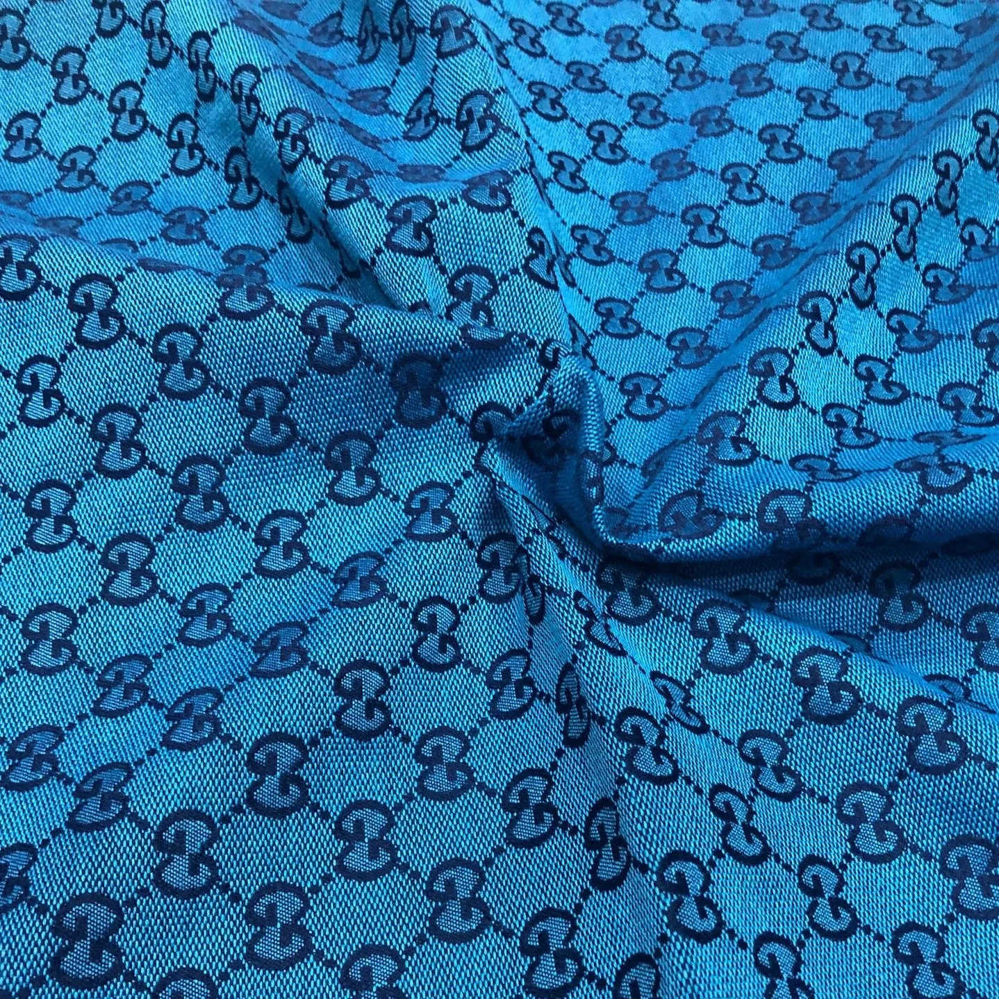 Six Color English Letter Yarn-Dyed High Density Large Jacquard GG Double G Cool Hat Logo Ancient Pool Bag Fabric