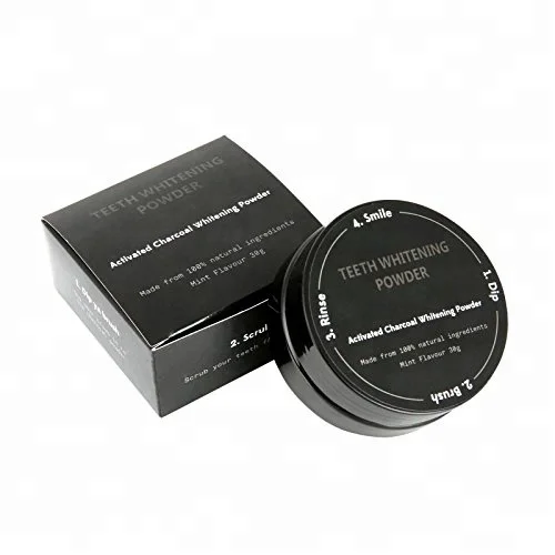 
100% natural charcoal teeth whitening powder, mint flavor 30g 