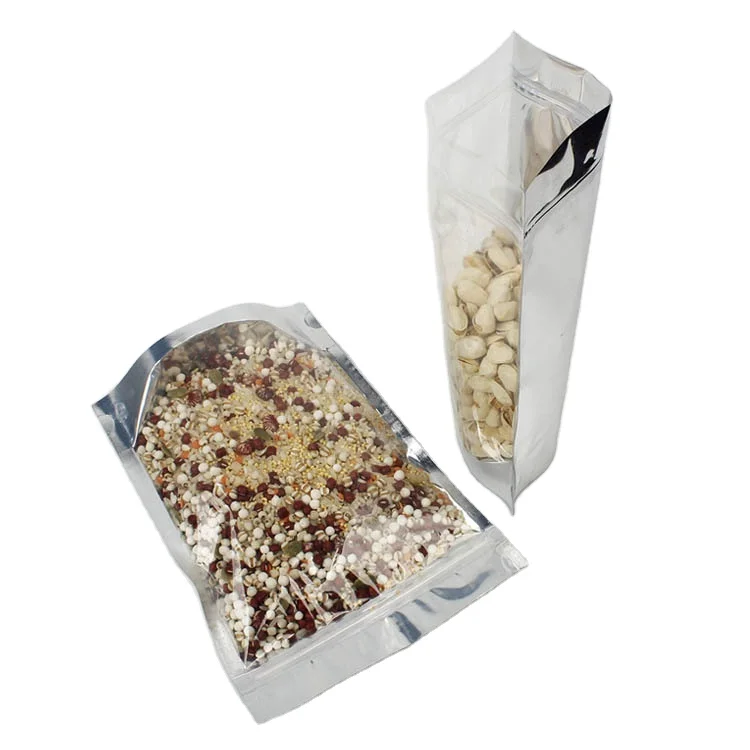 
Food grade clear Ziplock Transparent Aluminum Foil plastic 3 side seal Package Bag 