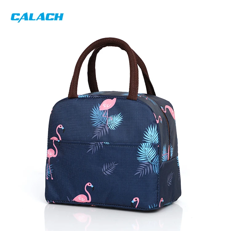 Cartoon Bento Insulation Lunch Bag Hand-held Oxford Aluminum Foil Lunch Insulation Student Take-away flamingo Lunch Bag