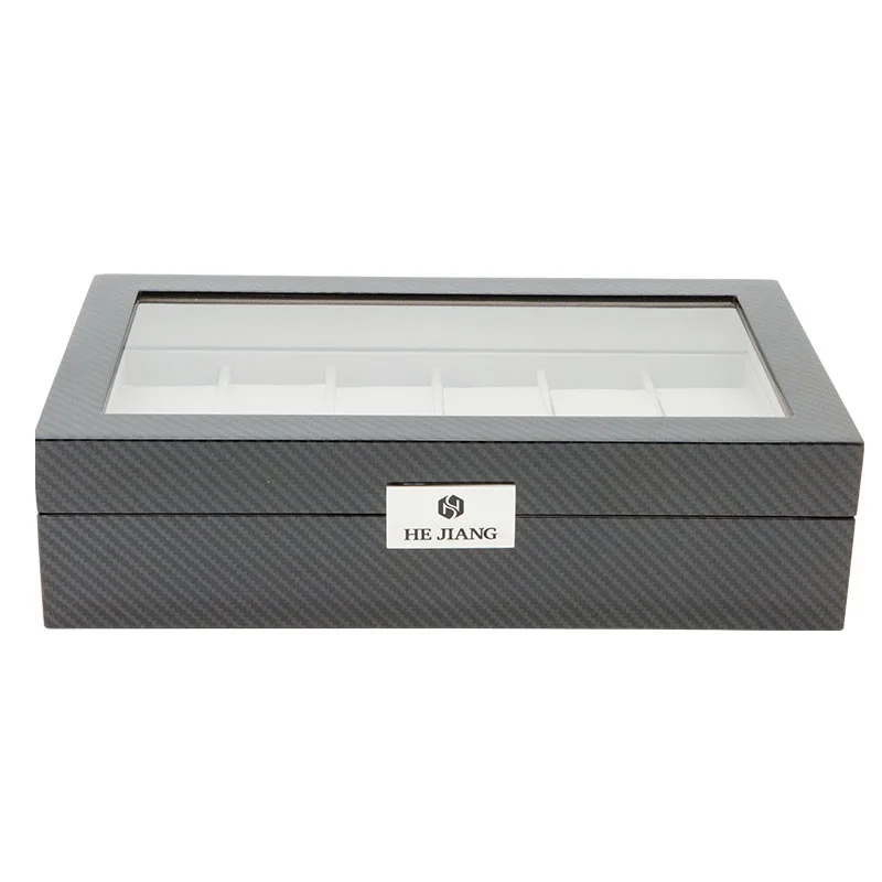 12 Slot  Carbon Fiber Wooden Watch Box Luxury Watch Storage Box for Sale