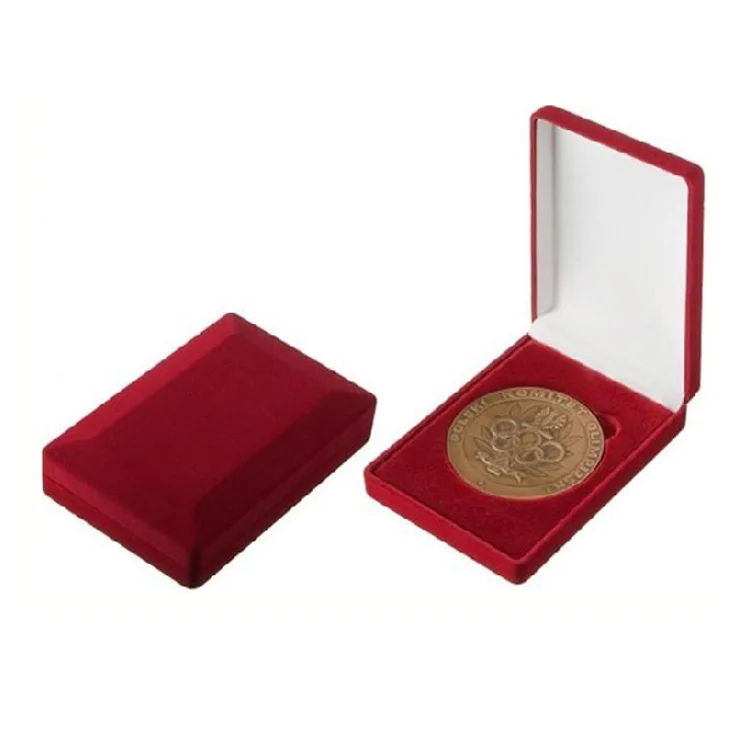High Quality Souvenir Military Sports Gold Medal Presentation Gift Velvet Display Case Medal Box