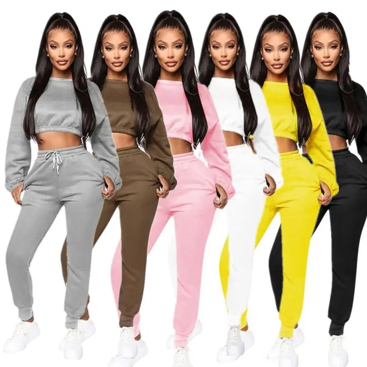 AOMEI Best Seller Solid Color Loose Women Clothes 2021 Summer Sports Casual Two Piece Set Women Clothing