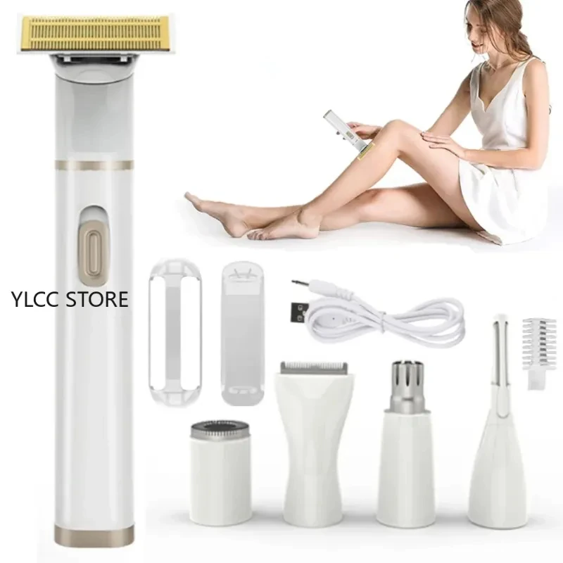 5 in1 Face Cleaning Cordless Rechargeable Epilator Advanced Wet Dry Hair Removal Women Electric Epilator