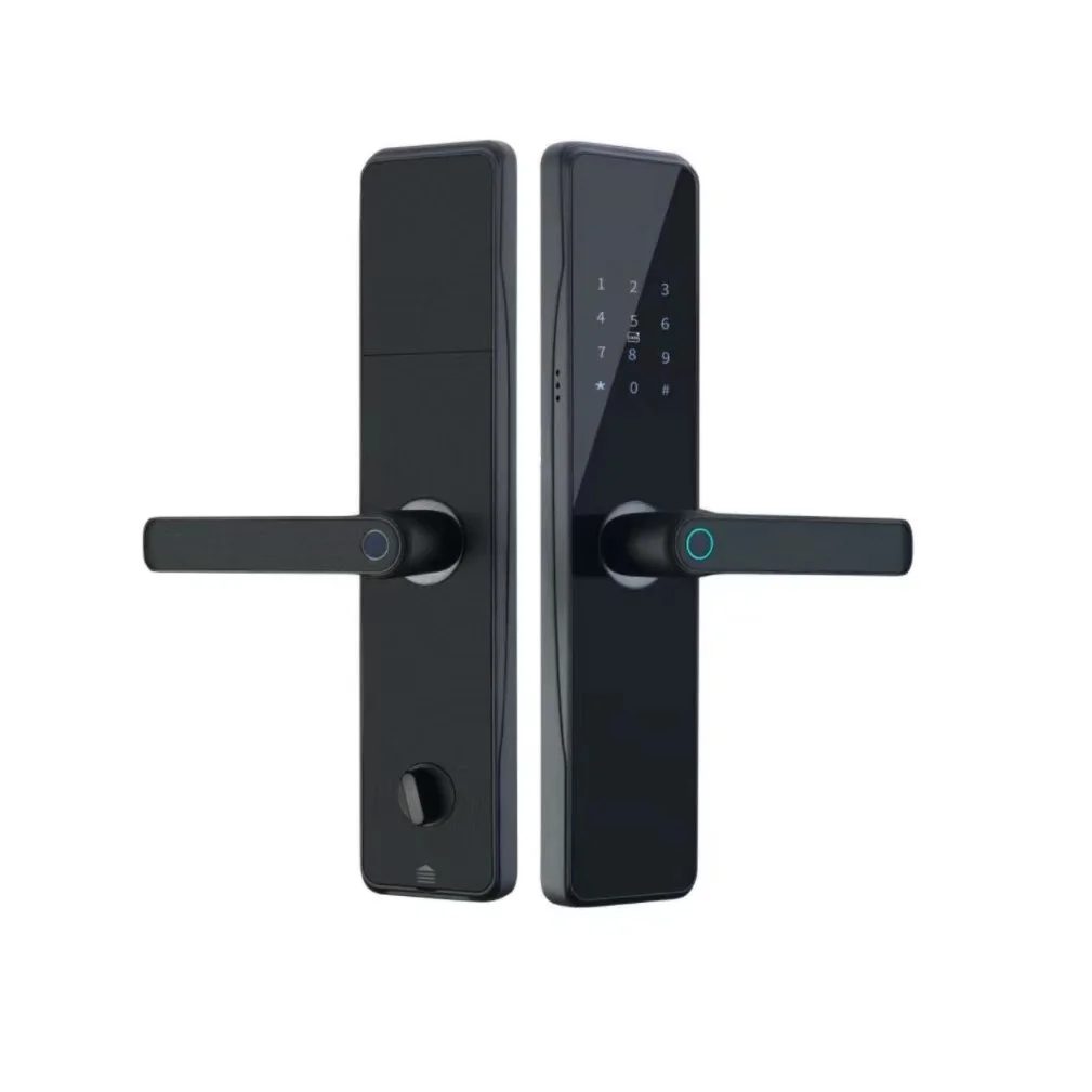 Modern Wifi Electronic Digital Password Fingerprint Apartment Home Smart Door Handles And Locks Display