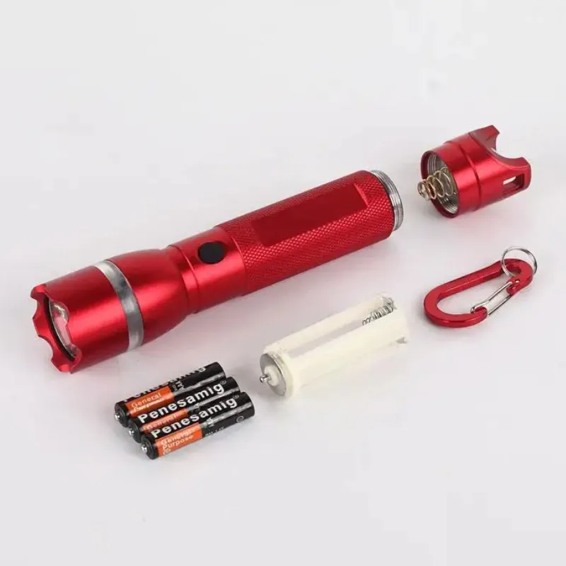 High-Power Outdoor Multifunctional LED Flashlight Whistle Red Light SOS High-Brightness-Waterproof Aluminum Alloy Rechargeable