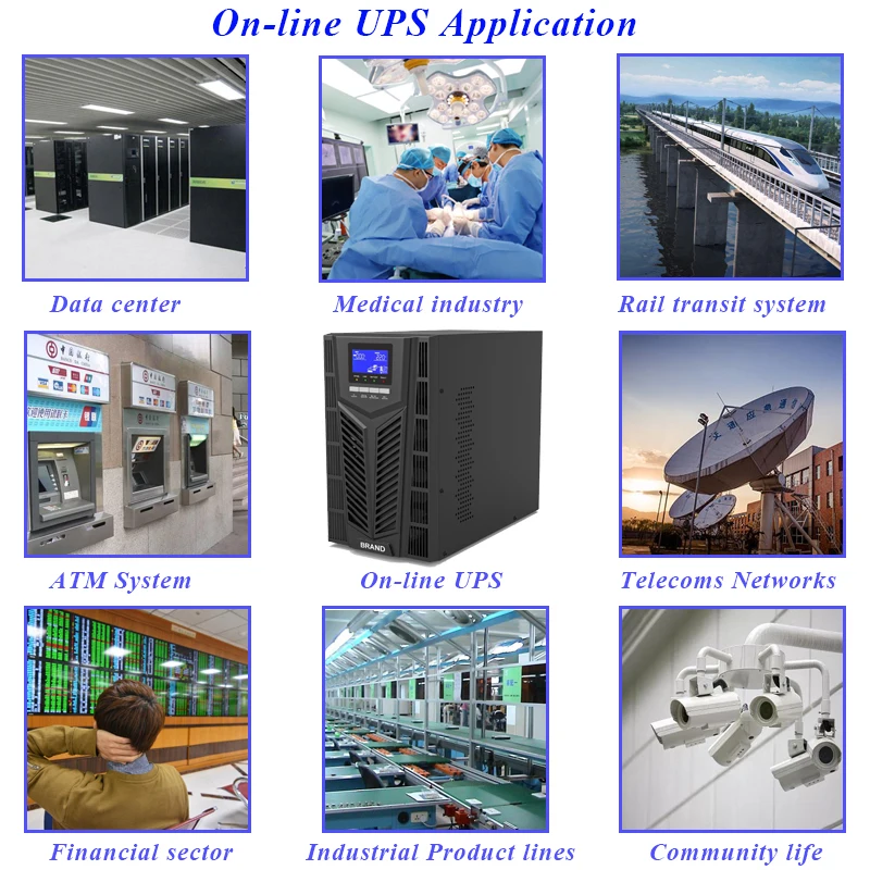 For IT area 10KVA Online tower high frequency UPS long backup emergency power system