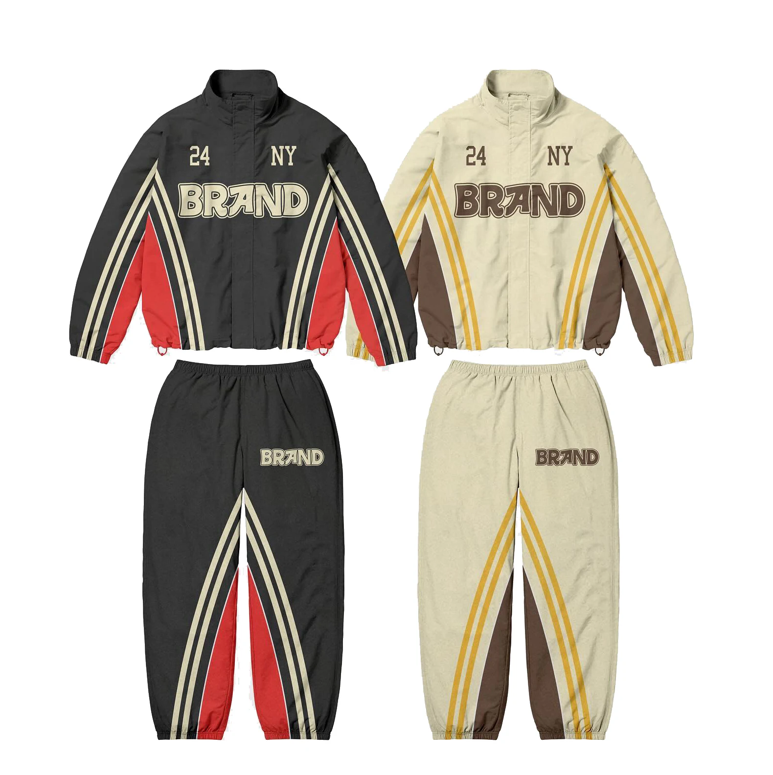 Custom Sublimation Print Oversize Polyester Casual Outdoor  Wind Breaker Waterproof Zip Up Track Jacket Set