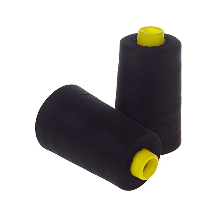 Wholesale 40s/2 Hilo Solid Color Dyed Spun 100% Polyester Yarn Dacron Sewing Thread Cotton With Different Colors