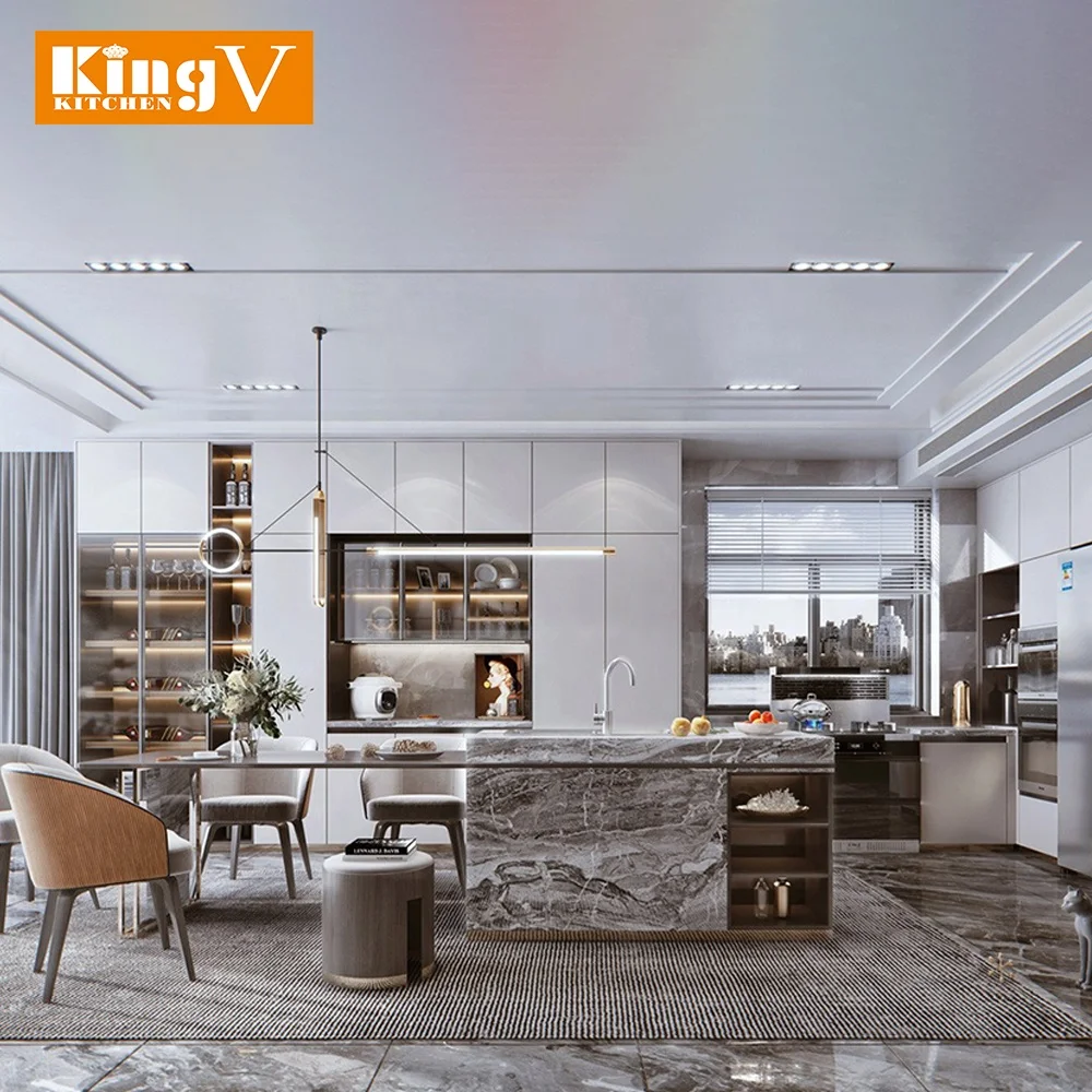 PET and Acrylic and Hplcocina Kitchen Cabinet Kitchen Storage Cabinet Manufacturer Design Italian Style New Durable Modern