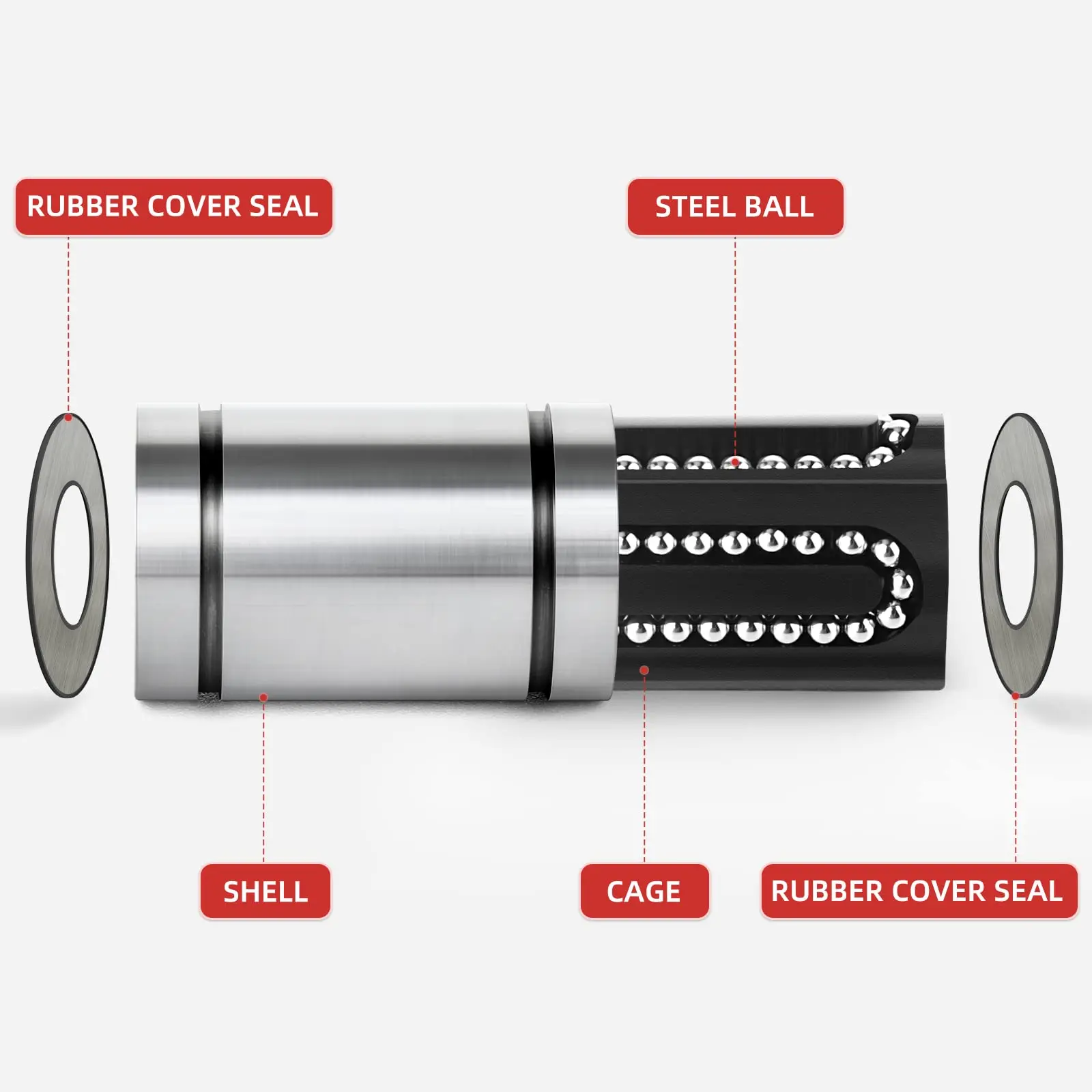 lm8 linear motion bearing lm8uu lm10uu lm12uu lm16uu lm20uu stainless steel linear ball bearing for 3D Printer Rolamento