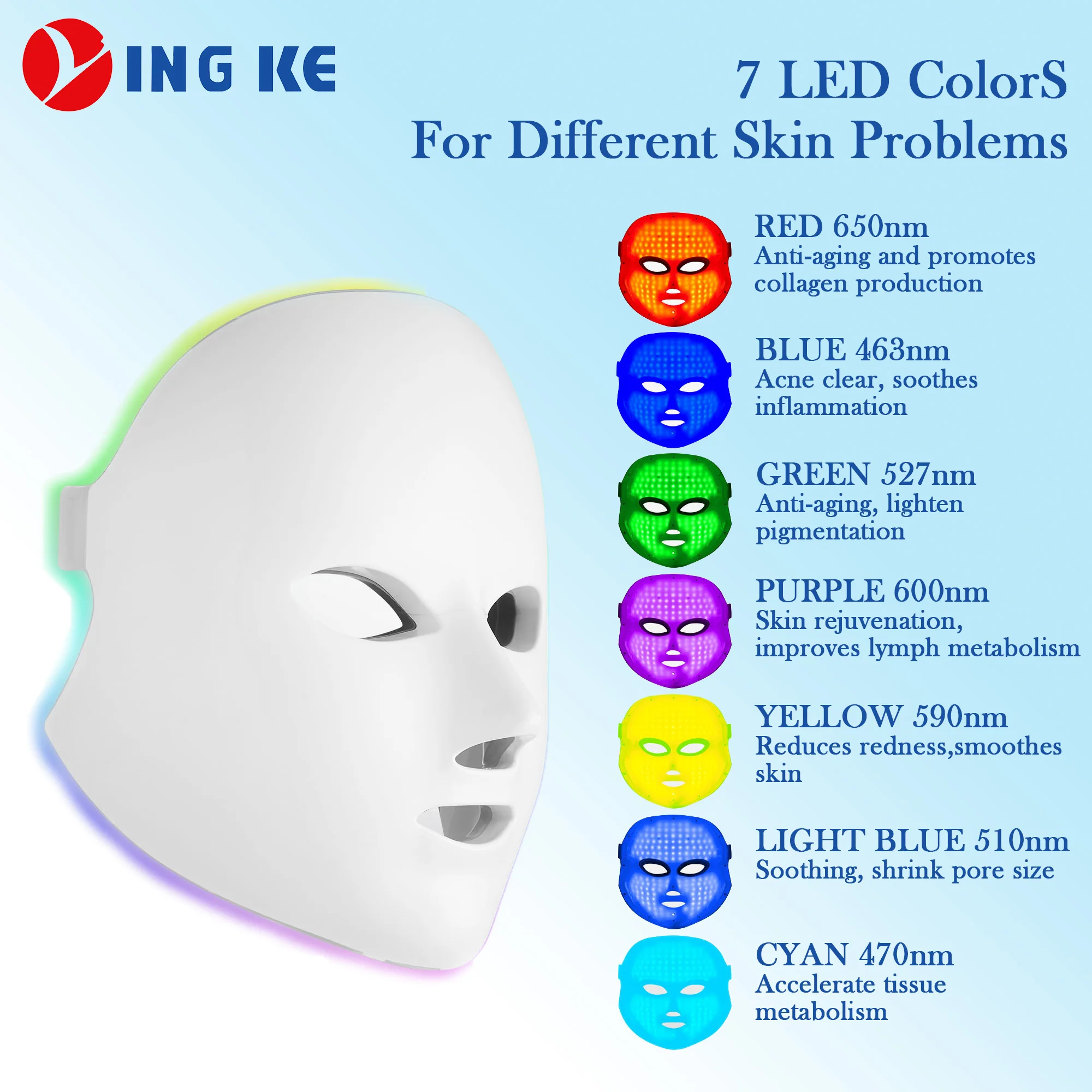 7 Colors Led Light Therapy Face Mask Pdt Red Photon Facial Machine Beauty Products Home Use Equipment