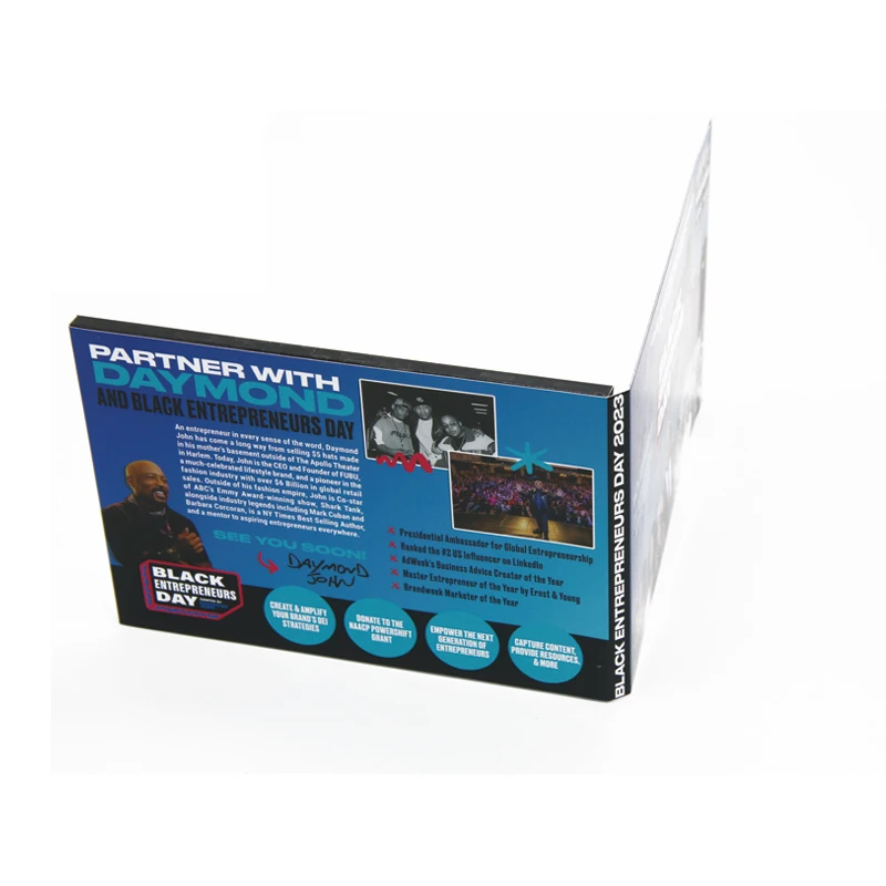 Promotional product video book paper LCD video greeting card video brochure advertising