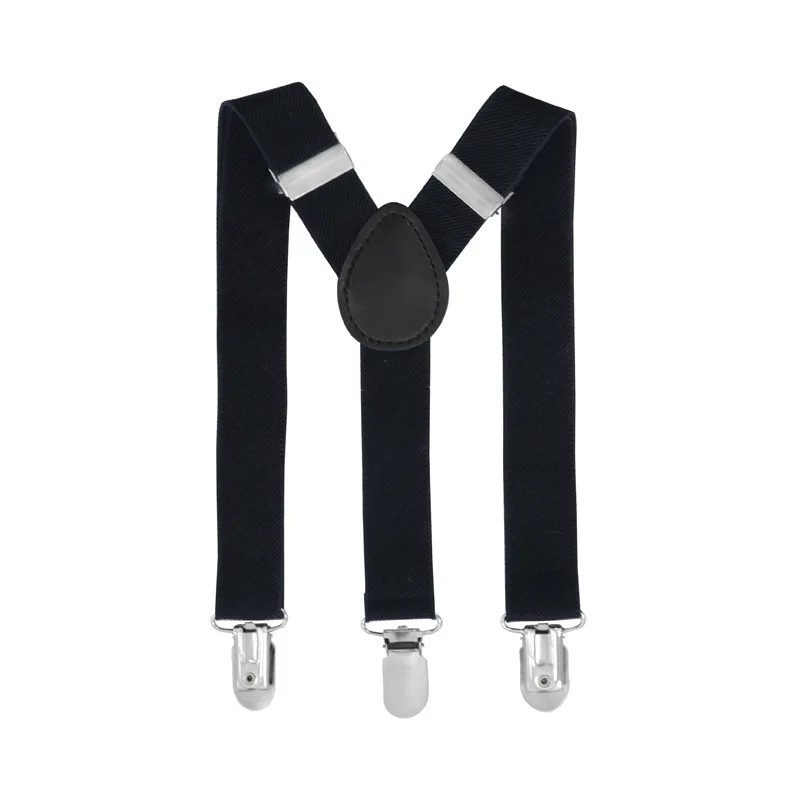 2024 Fashion Custom Y Shape Pure Color Elastic Suspender  For Kids