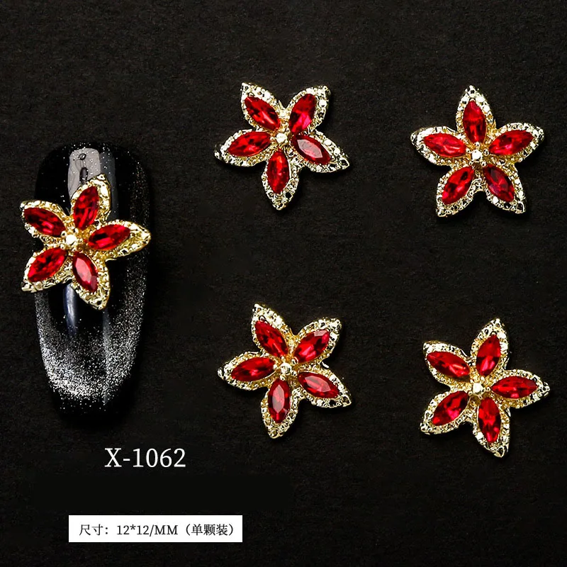 Factory Wholesale Alloy Bow Charms for Nails Bowtie Bowknot Nail Studs Rhinestone for Women Girls Nail Art