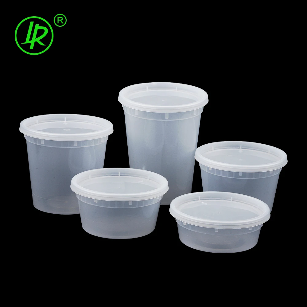 8OZ 240ML Factory Supplies Disposable Plastic Deli Container SOUP Cup With Clear PE Lid