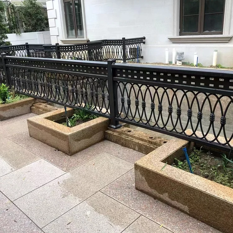 Metal IRON Steel Stair Handrail Outdoor Railing Fence Iron steel Safety Fence Balcony Guardrail Apartment Use