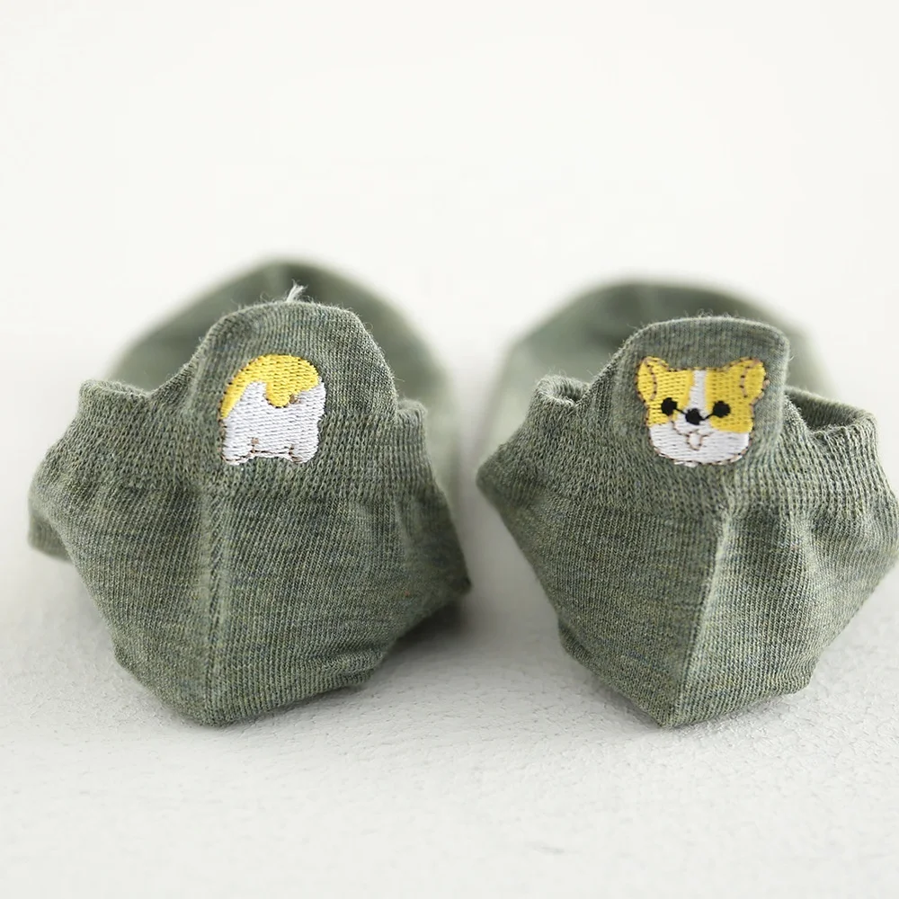 Animal New Style Dog Rabbit Cat Cute Ankle Socks Women Logo Embroidered Socks