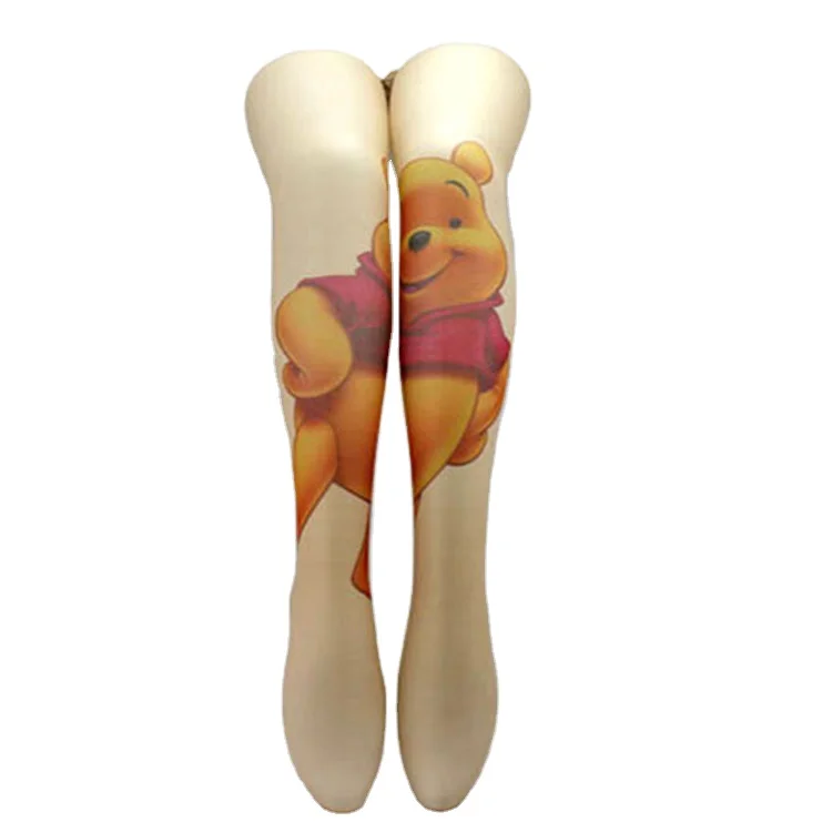 Custom seamless tattoo tights transparent printed pantyhose