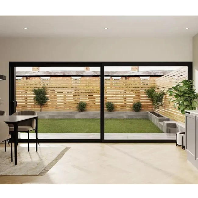 Exterior Conceal Pocket Slide DoorsSoundproof Energy Saving Aluminum Sliding Door Exterior Patio Sliding Glass Doors with Alumin