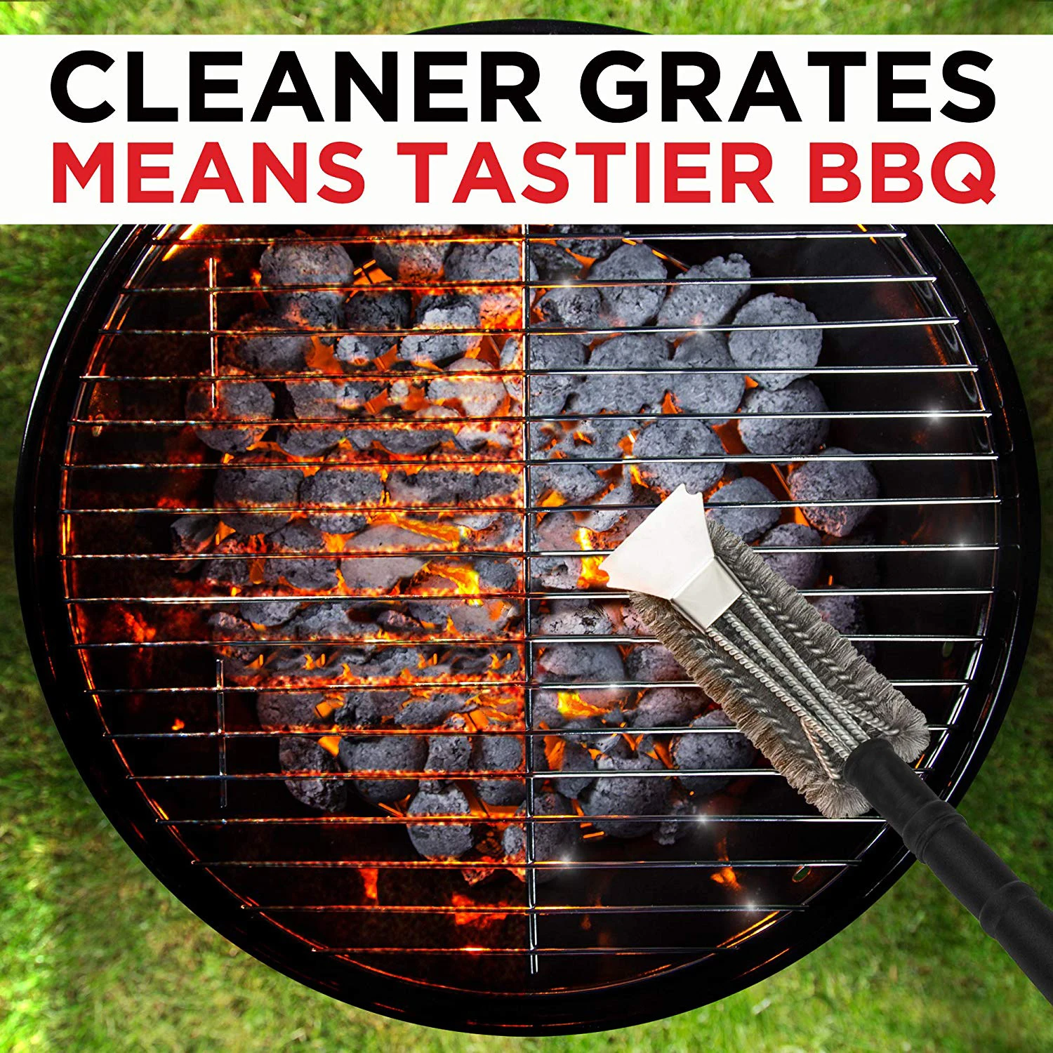 Barbecue Accessories Stainless Steel BBQ Grill Cleaning Brush Barbecue Grill Brush with Scraper