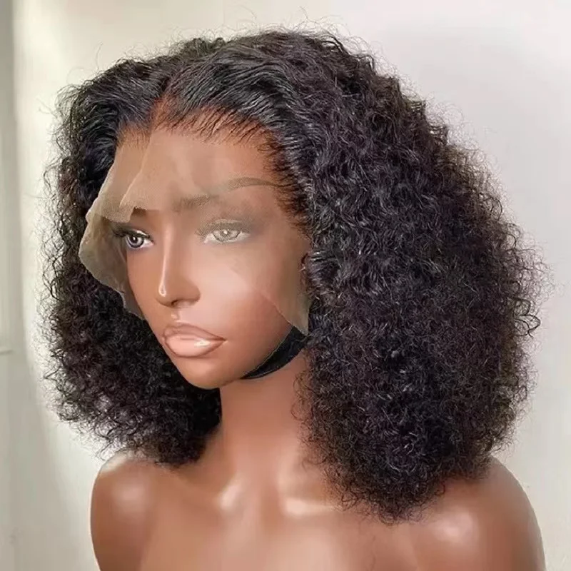 Hot Selling Brazilian Afro kinky Curly Hair Short Human Hair Wig Kinky Curl Bob Wigs Human Hair Lace Front For Black Women