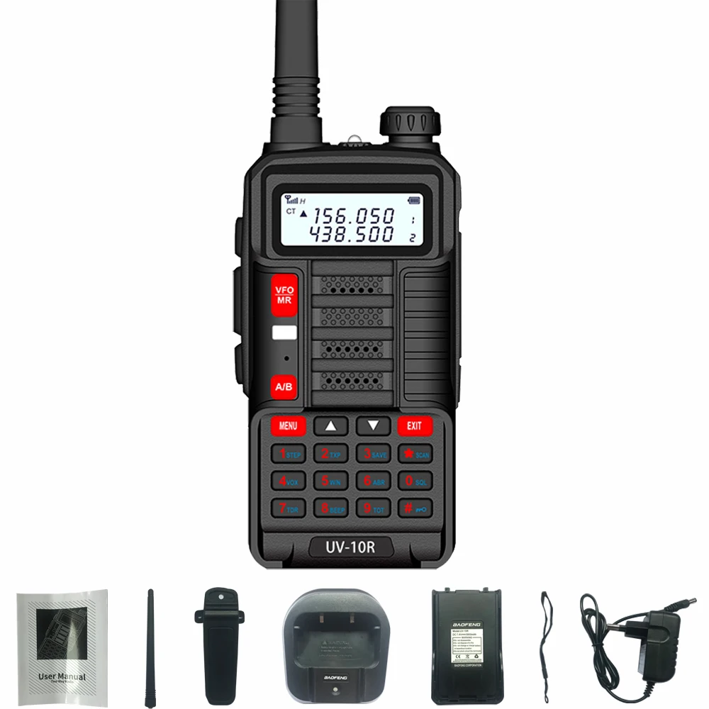 10 Вт UV10R BaoFeng иди и болтай Walkie Talkie радио передатчик с большим радиусом UV-10R Dual Band двухстороннее 128CH UHF VHF