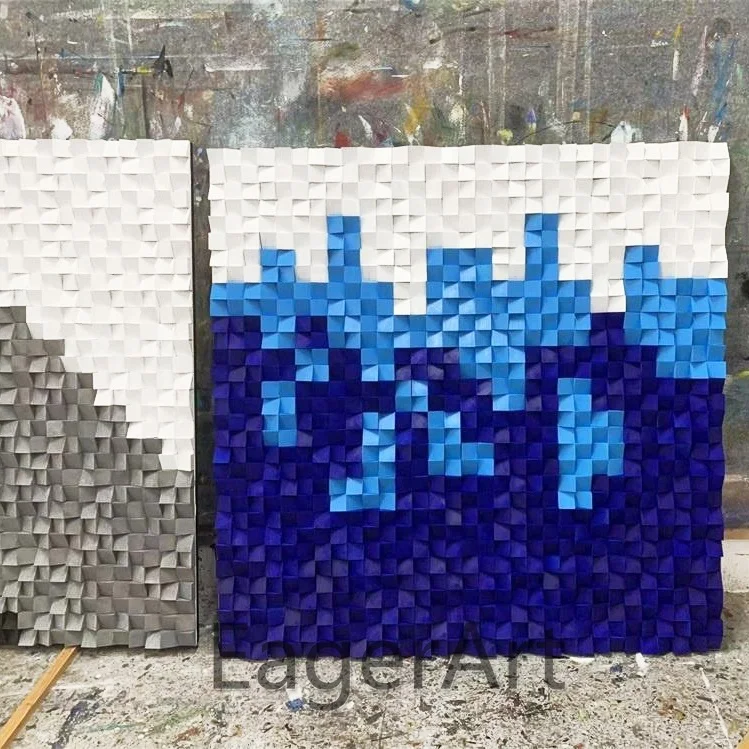 EagerArt Home Decor Large Masic Wood Carved Painting Abstract Artwork 3d Wooden Wall Art