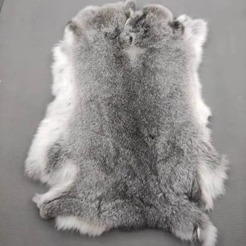 47*27cm natural gray Rabbit Fur Skins Warm Soft Chinchilla rabbitskin For Sale