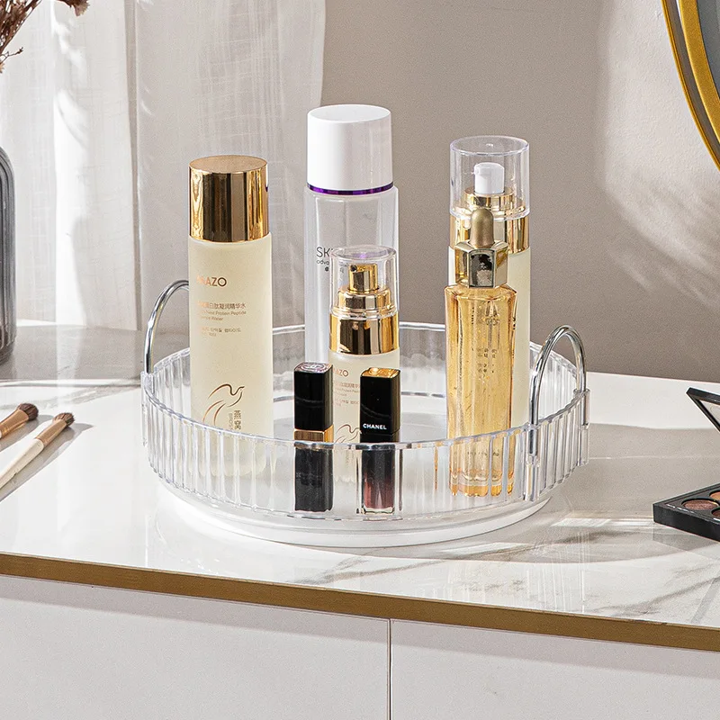 Multifunctional first floor storage rack for dressing table, rotating storage and organizing rack for bathroom and living room