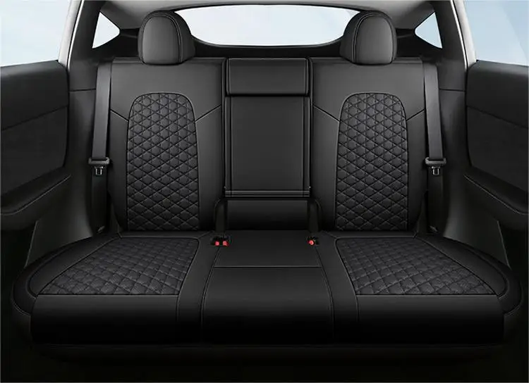 for Black Tesla Model Y Car Seat Cover Luxury Car Protector Anti-Slip Driver Seat Cover with Backrest 1 Piece Black