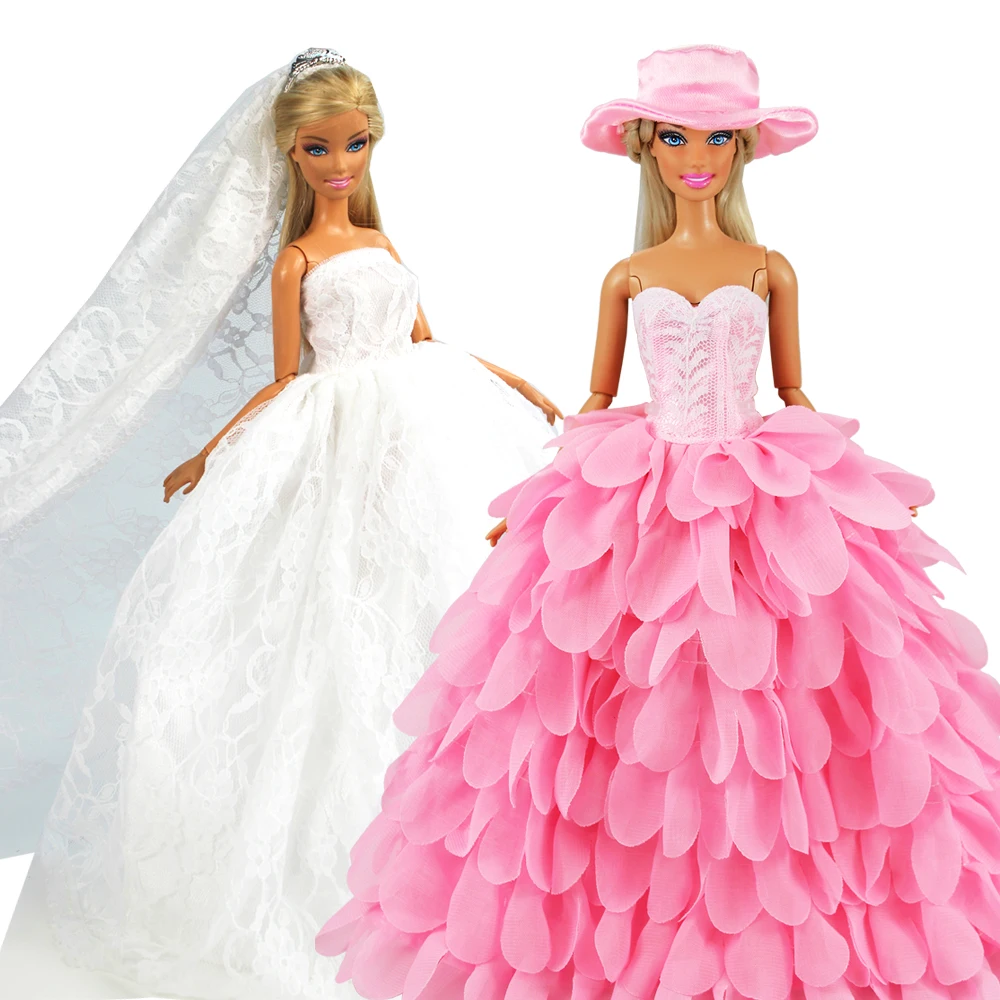 Fashion Handmade 2 Items/Doll Accessories Kids Toys Wedding Party Dresses For 11.5 inch Girl Doll Dressing Game DIY Present