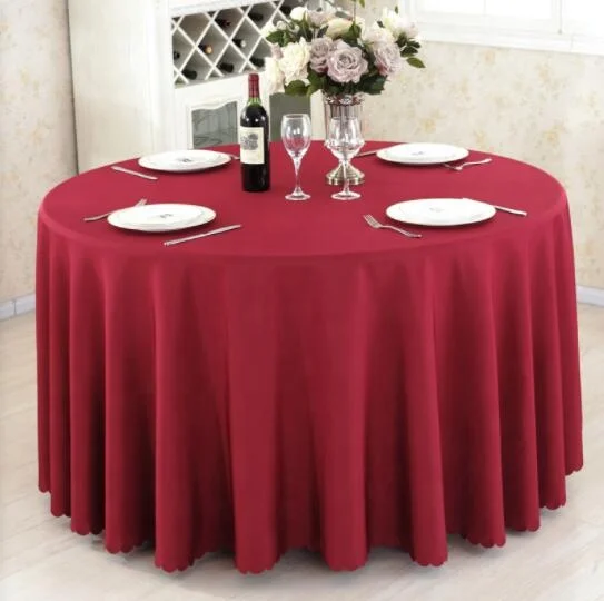 Hotel table linen 100% polyester solid color round table cloth